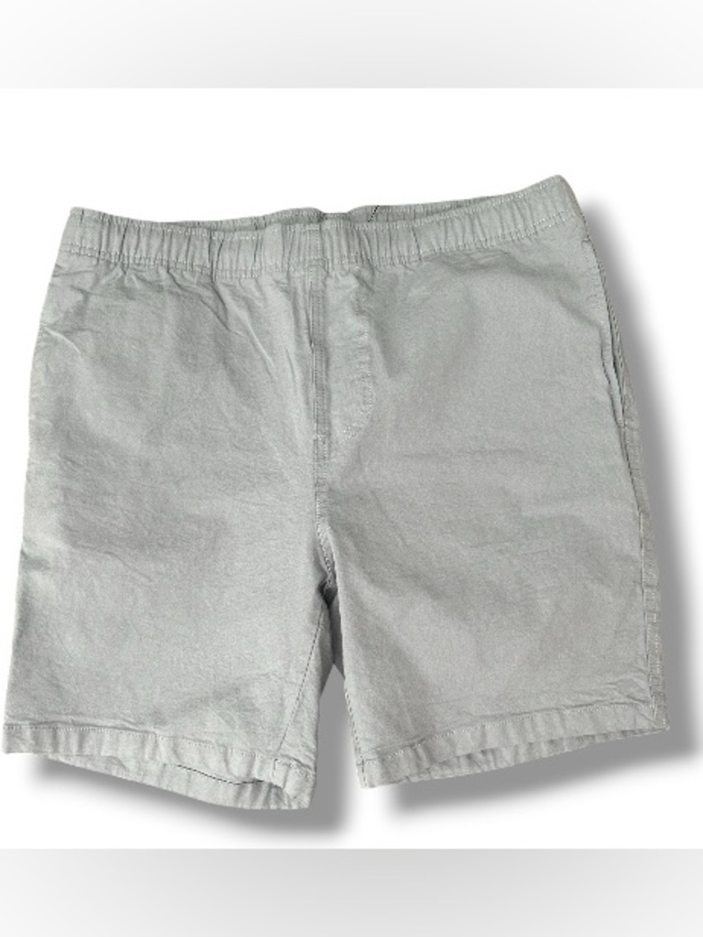 Free Fly Apparel Men’s Canvas Shorts Blue Gray Elastic Waist Size Large NWT